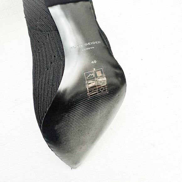 Kurt Geiger London Black Sock Boot Barbican Drench Stiletto Bootie Size 40 - Picture 4 of 8